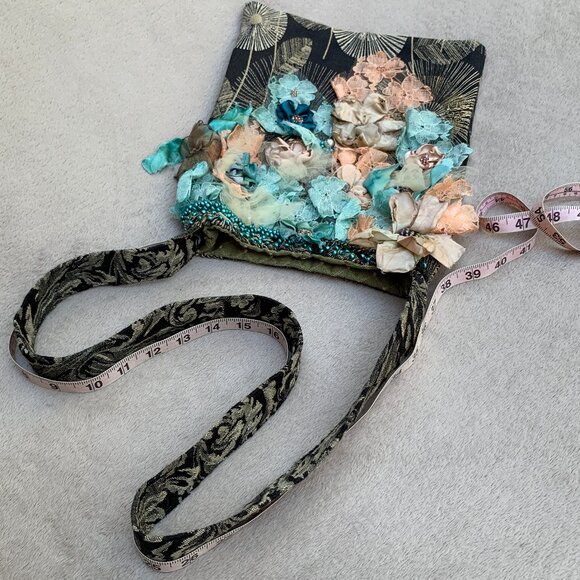 Boho Shabby Chic Handmade Floral Shoulder Bag - Picture 9 of 12